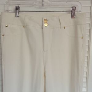 IMAN Cream Trousers with Gold Buttons
